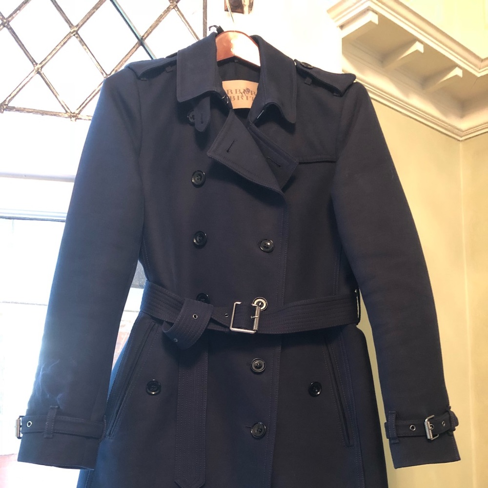 Burberry Brit navy trench coat